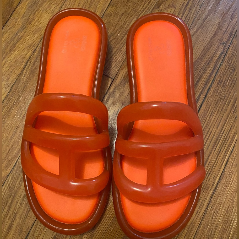 Orange Telfar x Melissa Slides